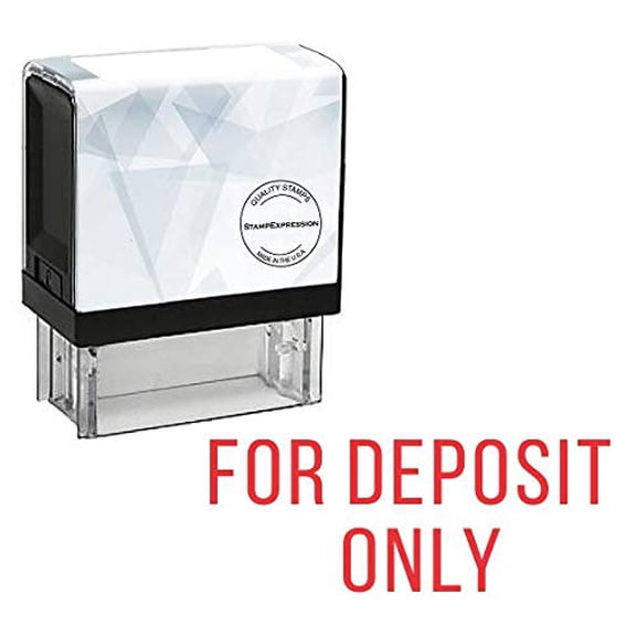 StampExpression - for Deposit ONLY Office Self Inking Rubber Stamp - Red Ink (A-5293)