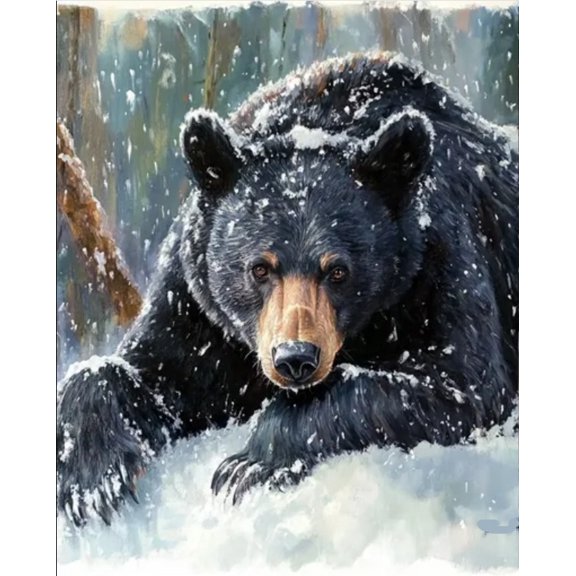 Stamped Cross Stitch Kits Animal Bear Cross Stitch Patterns, Cross Stitch Kits Embroidery Kit Arts and Crafts for Beginners 16x20 inches