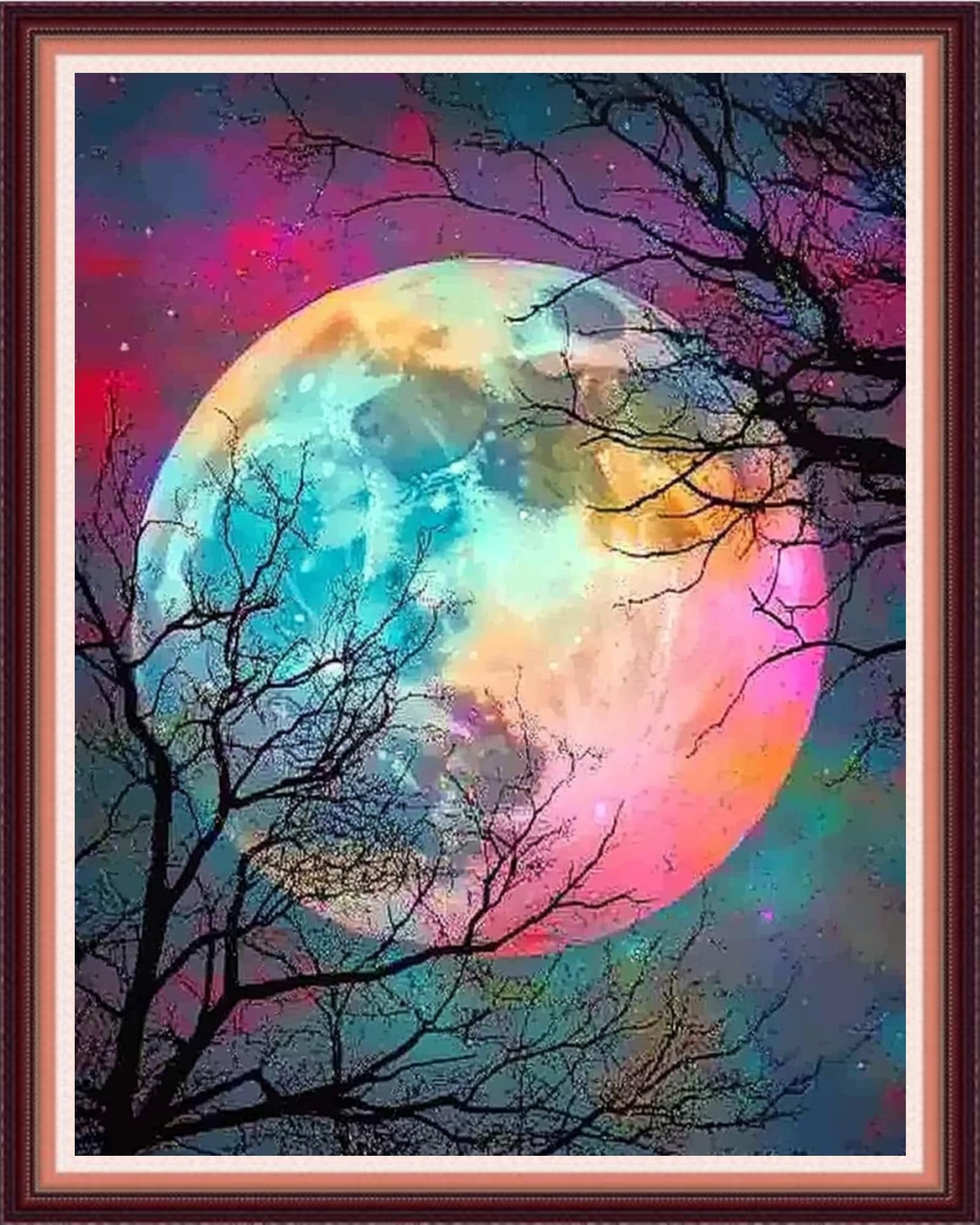 Black Bear Cross Stitch Kit For Adults – 11CT Stamped Canvas 16x20 Inch, Beginner Embroidery Kit With Thread & Tools