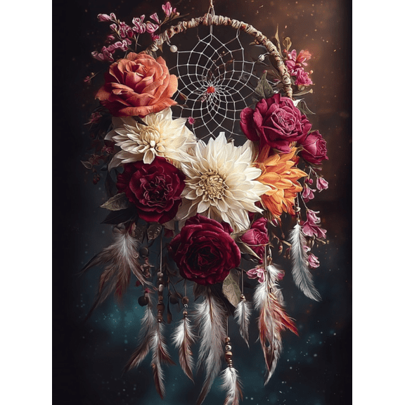 Stamped Cross Stitch Kits Flowers and dreamcatcher Cross Stitch Patterns, Cross Stitch Kits Embroidery Kit Arts and Crafts for Beginners 16x20 inches