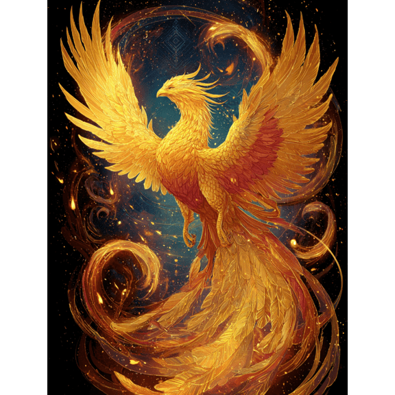 Stamped Cross Stitch Kits Golden Phoenix DIY Cross Stitch Ornament Kits for Adults Beginners, Counted Embroidery Needlepoint Kits Home Decor Cross Stitch Patterns 16x20 inches