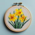 thumbnail image 1 of Stamped Cross Stitch Kits with Hoop for Starter Kits Daffodils DIY 11CT Pre-printed Patterns Needlepoint Embroidery Needlework Kit for Home Decor 38x38cm (93), 1 of 9