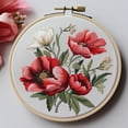 thumbnail image 1 of Stamped Cross Stitch Kits with Hoop for Starter Kits Poppies DIY 11CT Pre-printed Patterns Needlepoint Embroidery Needlework Kit for Home Decor 38x38cm (228), 1 of 9