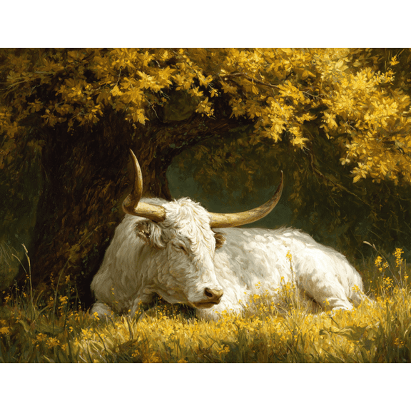 Stamped Cross Stitch Kits - Needlepoint Counted Cross Stitch Kits for Beginner Adult Crossstitching Printed Scenery Patterns Stitch Embroidery Kits Arts and Crafts Sleeping Cow 16x20 inch