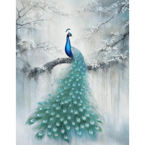 Stamped Cross Stitch Kits -Peacock Embroidery Starter Kit for Adult Beginners, 11CT Needlepoint Cross-Stitch Patterns Dimensions Kit Arts and Crafts 1620inch