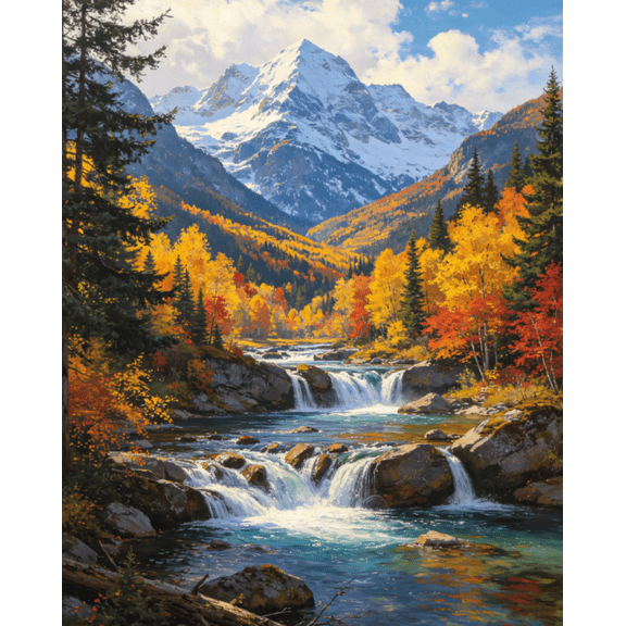 Stamped Cross Stitch Kits -Snow-capped mountain scenery Embroidery Starter Kit for Adult Beginners, 11CT Needlepoint Cross-Stitch Patterns Dimensions Kit Arts and Crafts 1620inch