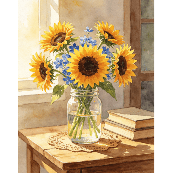 Stamped Cross Stitch Kits -Sunflower bouquet Embroidery Starter Kit for Adult Beginners, 11CT Needlepoint Cross-Stitch Patterns Dimensions Kit Arts and Crafts 1620inch