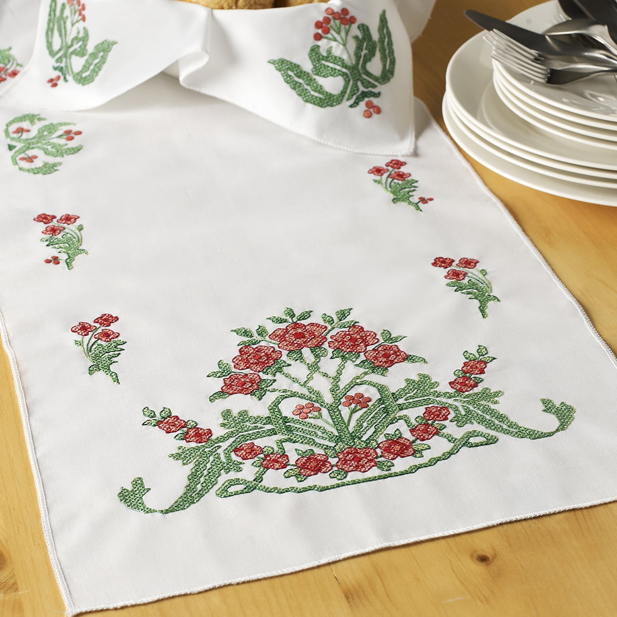 Stamped Cross Stitch Table Runner 14 Inch X 44 InchVictorian Frie