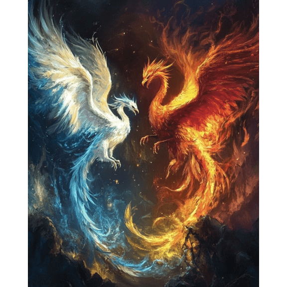 Stamped Crossstitching Kits Preprinted 11 Count Cross-Stitch Kit for Beginner,Beautiful Phoenix 11CT Prestamped Easy Pattern Needlepoint Kits Crafts for Decor 16x20inch