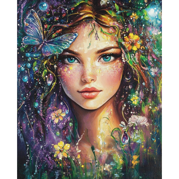 Stamped Crossstitching Kits Preprinted 11 Count Cross-Stitch Kit for Beginner,Beautiful girl 11CT Prestamped Easy Pattern Needlepoint Kits Crafts for Decor 16x20inch