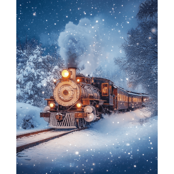 Stamped Crossstitching Kits Preprinted 11 Count Cross-Stitch Kit for Beginner,Steam train 11CT Prestamped Easy Pattern Needlepoint Kits Crafts for Decor 16x20inch
