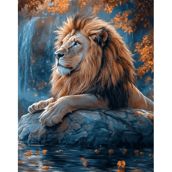 Stamped Crossstitching Kits Preprinted 11 Count Cross-Stitch Kit for Beginner,animal lion 11CT Prestamped Easy Pattern Needlepoint Kits Crafts for Decor 16x20inch