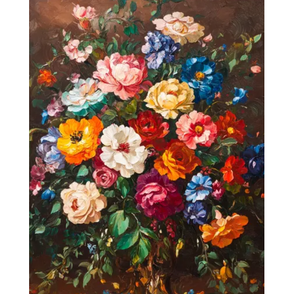 Stamped Crossstitching Kits Preprinted 11 Count Cross-Stitch Kit for Beginner,flower 11CT Prestamped Easy Pattern Needlepoint Kits Crafts for Decor 16x20inch