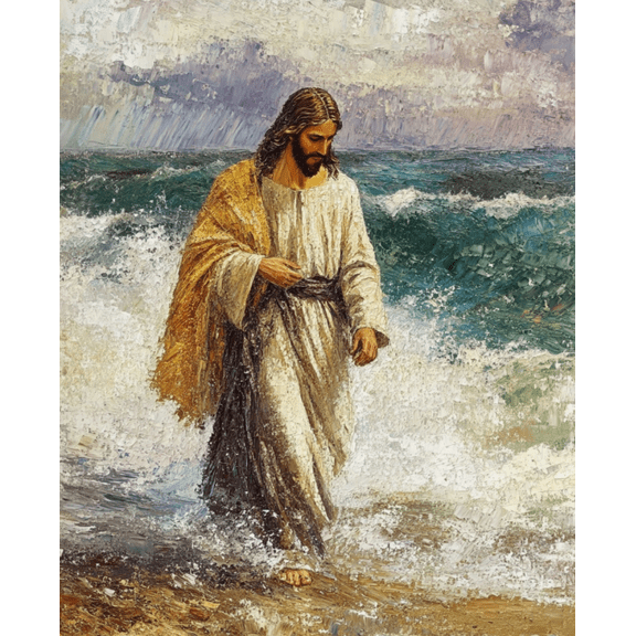 Stamped Crossstitching Kits Preprinted 11 Count Cross-Stitch Kit for Beginner,religious figures 11CT Prestamped Easy Pattern Needlepoint Kits Crafts for Decor 16x20inch