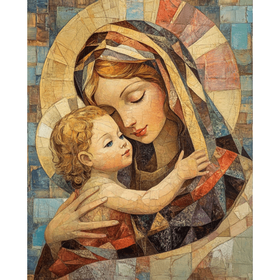 Stamped Crossstitching Kits Preprinted 11 Count Cross-Stitch Kit for Beginner,religious figures 11CT Prestamped Easy Pattern Needlepoint Kits Crafts for Decor 16x20inch