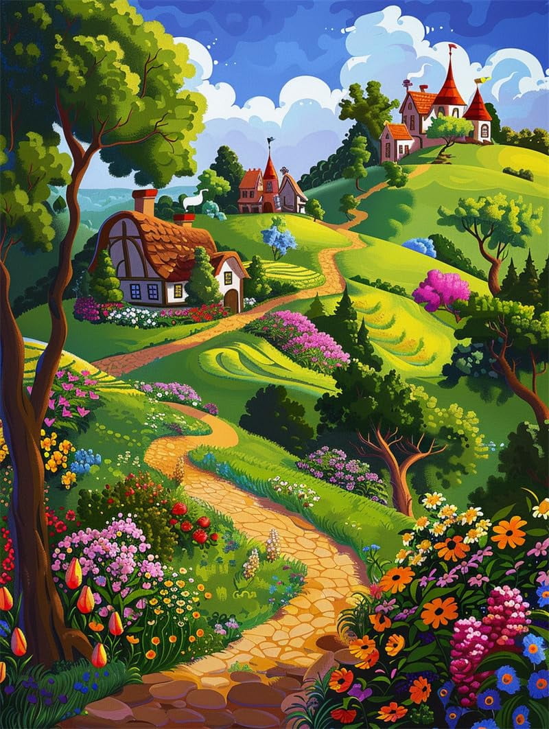 Stamped Embroidery Kit Beautiful scenery Cross Stitch Pattern Needlework Preprint 16x20in