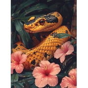 Stamped Embroidery Kit Flowers and snakes Punch Needle Embroidery Kit Cross Stich 16x20in