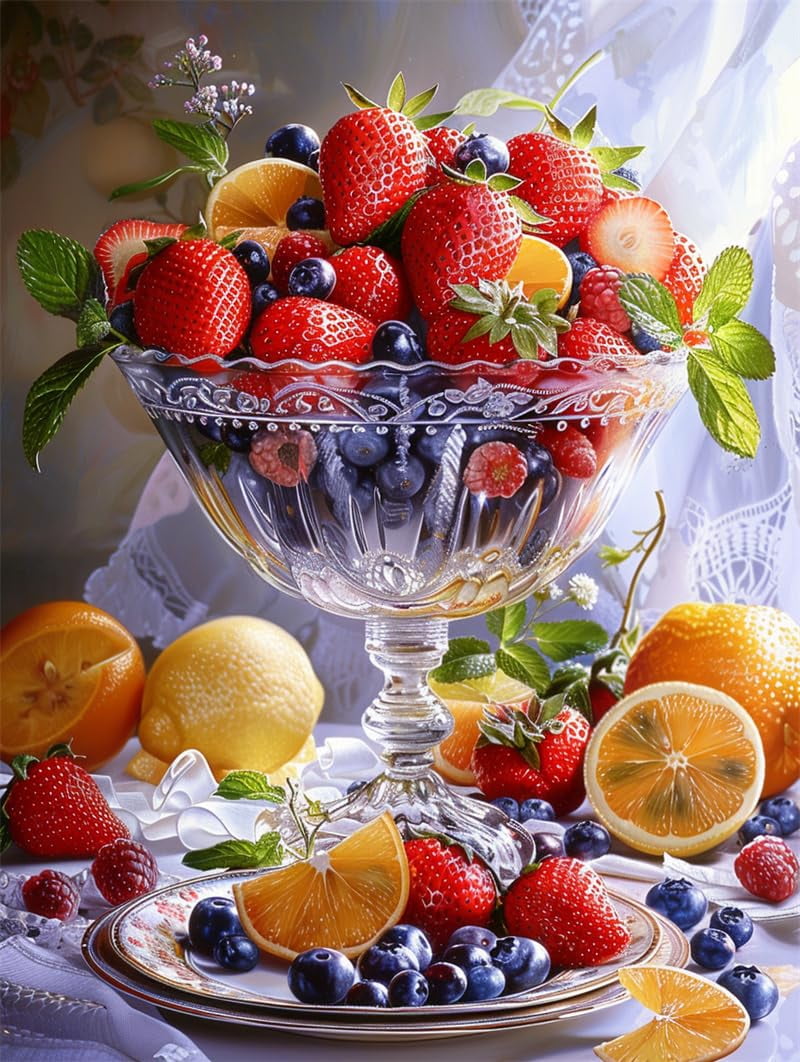 Stamped Embroidery Kit Fresh fruit Cross Stitch Pattern Knitting Starter Kit 16x20in