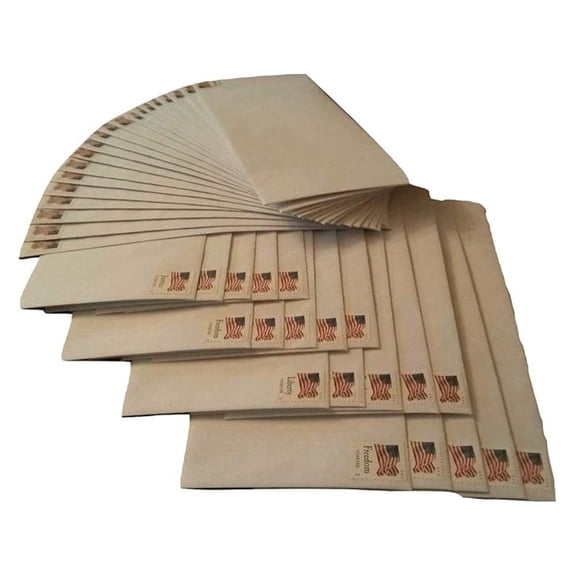 Stamped Envelopes #10 - 20 Pre-Stamped Self Seal Security Envelopes (4-1/8 x 9-1/2 Inch) - Ready to Mail, Business Use