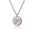 thumbnail image 1 of Stamped Initial F NecklaceStainless Steel Silver Necklaces Graduation Gift, 1 of 3