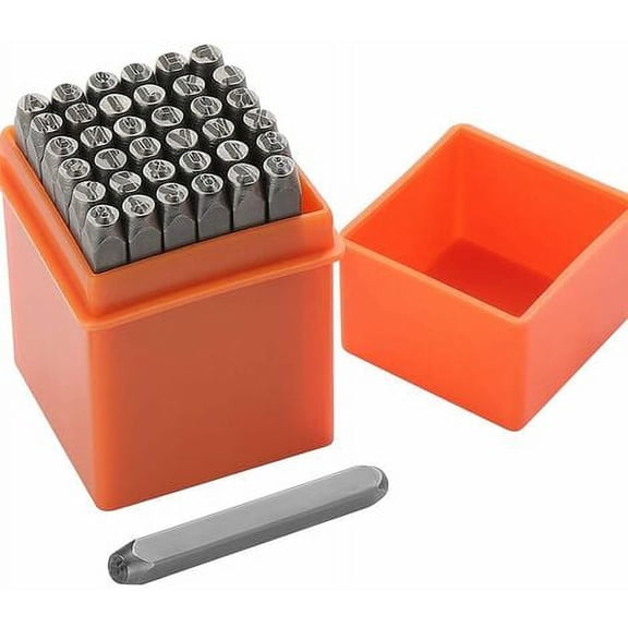 Stamped Letters A-Z, Numbers 0-9 for Crafting on Metal, Plastic, Wood, Leather 3mm Metal Alphabet & Number Set