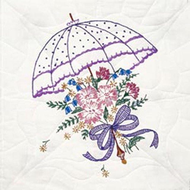 Stamped Quilt Blocks 18"x18" 6/pkgumbrella