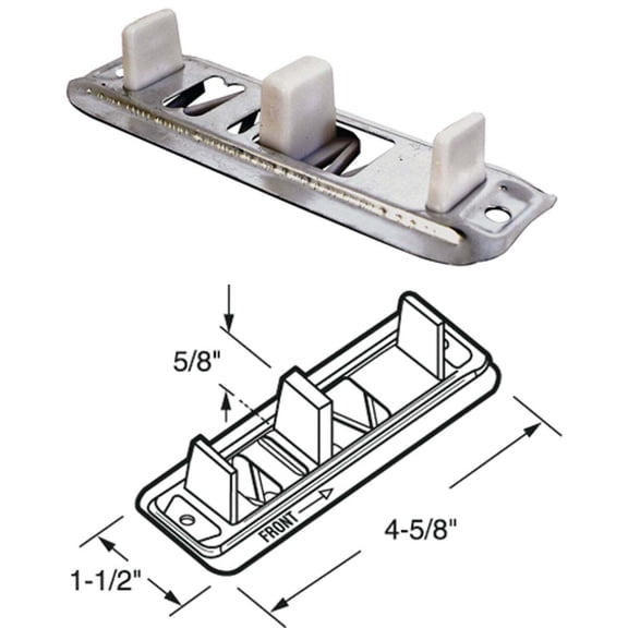 Stamped Steel, Adjustable, Closet Door, Floor Guide (2-pack)