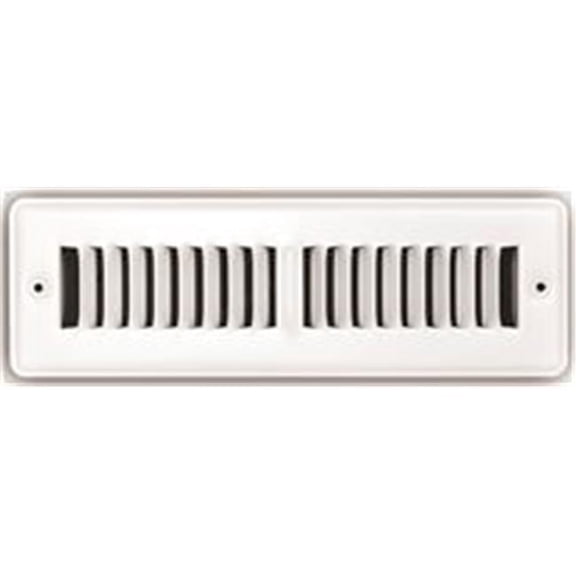 Stamped Toe Space Floor Diffuser - White - 2 x 10 in. - Quiet Airflow