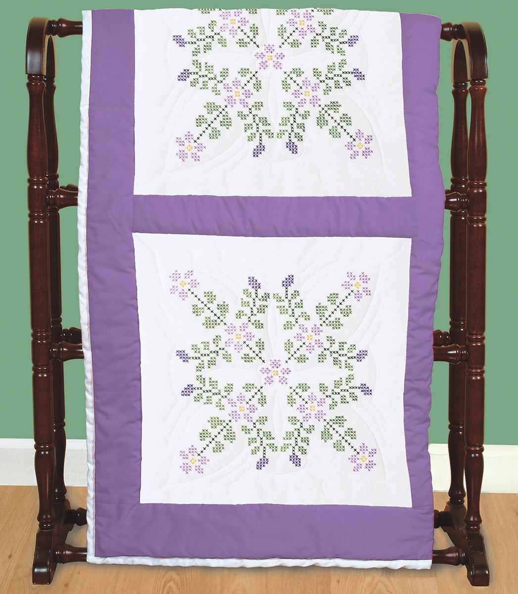 Lot De 6 Blocs De Patchwork (Quilt) Jack Dempsey - 18x18 Pouces, Motif Étoile, Blanc Estampé