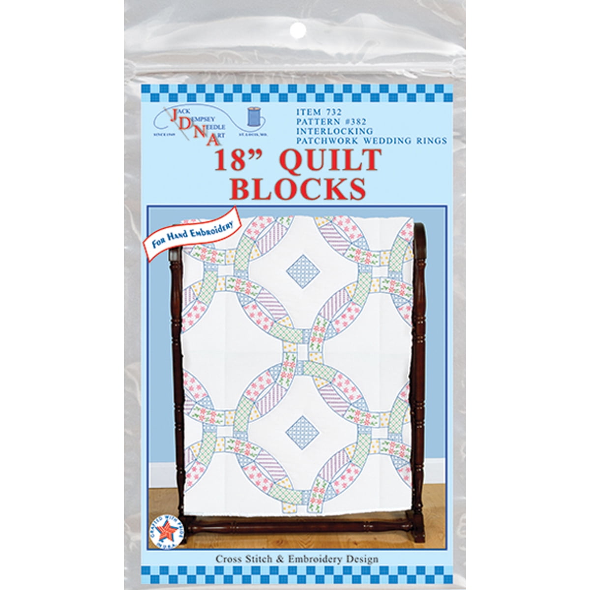Stamped White Quilt Blocks, 18" x 18", 6pk