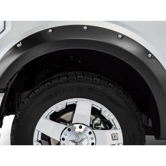 Stampede 8432 2 Black Ruff Riderz Smooth Finish 4 Piece Fender Flare For Fits select: 2015 ,2016-2017 FORD F150