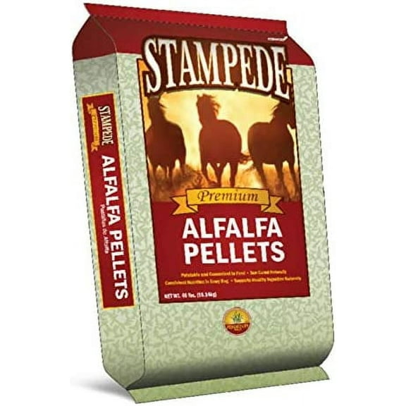 Stampede Alfalfa Pellets, Non-GMO - Perfect for Rabbits, Goats, Equine, and More! (40 lb)