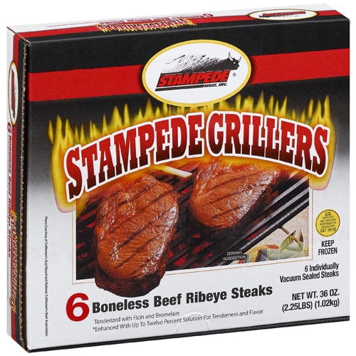 Stampede Frozen Boneless Beef Ribeye Steaks