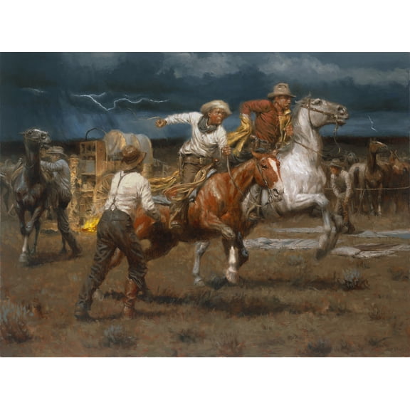 Stampede Stampede! by Andy Thomas - Canvas Giclee Limited Edition Signed & Numbered 350 18x24 - Premium Art - 1 Unit per pack