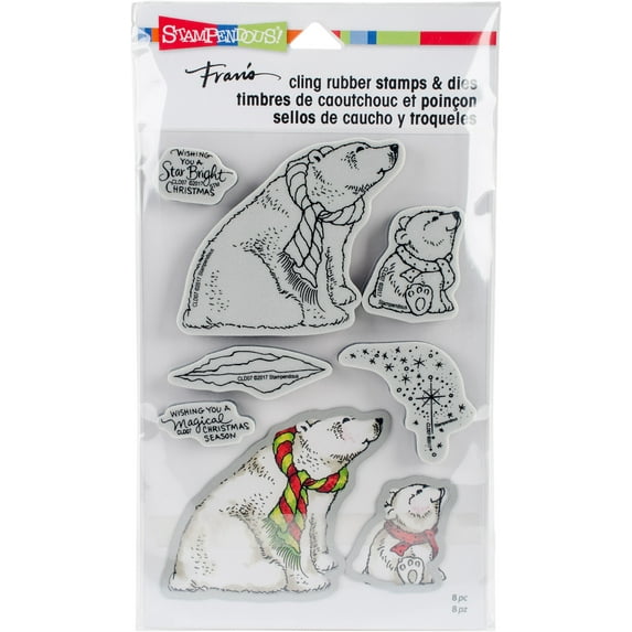 Stampendous Cling Stamp & Die Set -Polar Bears
