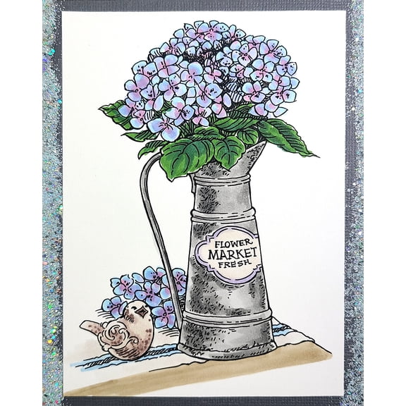 Stampendous Cling Stamp-Hydrangea Tin