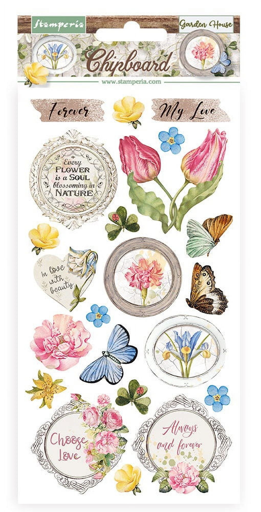 8211; Flowers & Shapes Adhesive Chipboard | Scrapbook Your Family Tree