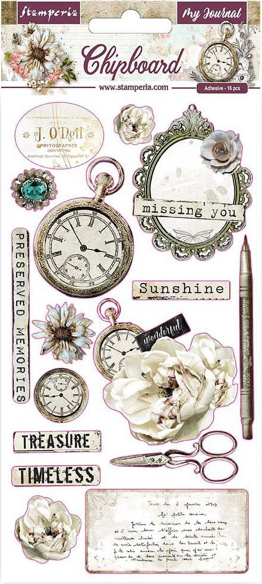 Stamperia Adhesive Chipboard 6"X12"-Journal, Romantic