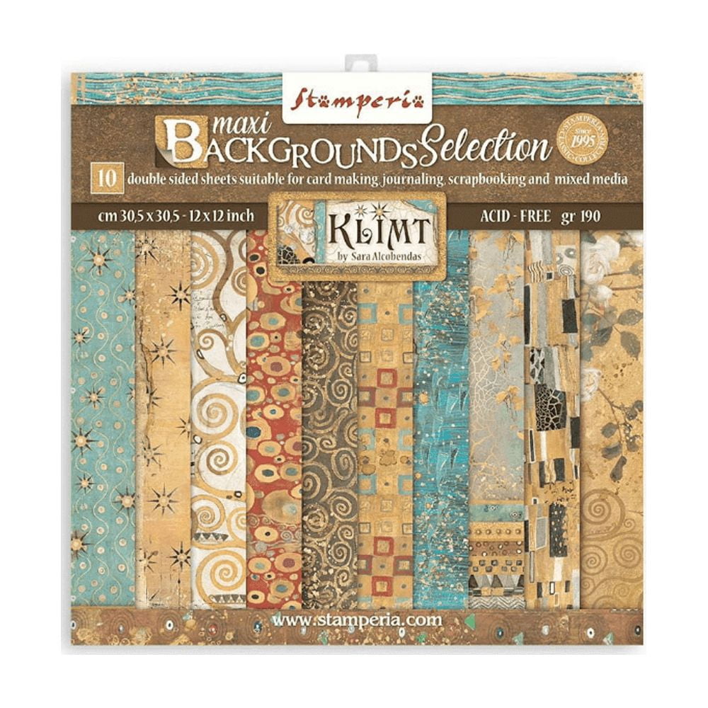 Stamperia Backgrounds Double-Sided Paper Pad 12"X12" 10/Pkg-Klimt