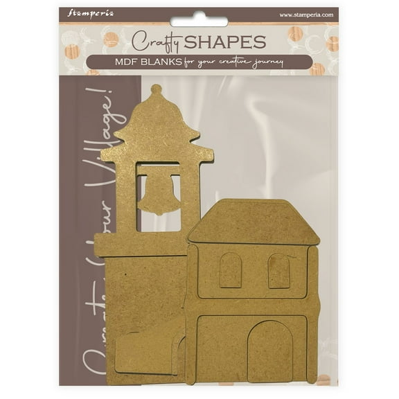 Stamperia Crafty Shapes-Silent Sea Bell Tower & Bridge Landscape