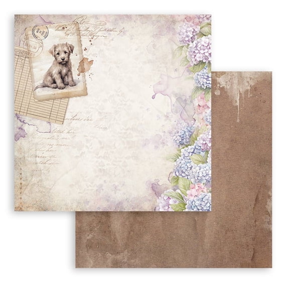 Stamperia Double-Sided Cardstock 12"x12"-Quiet Days Dog Postcard