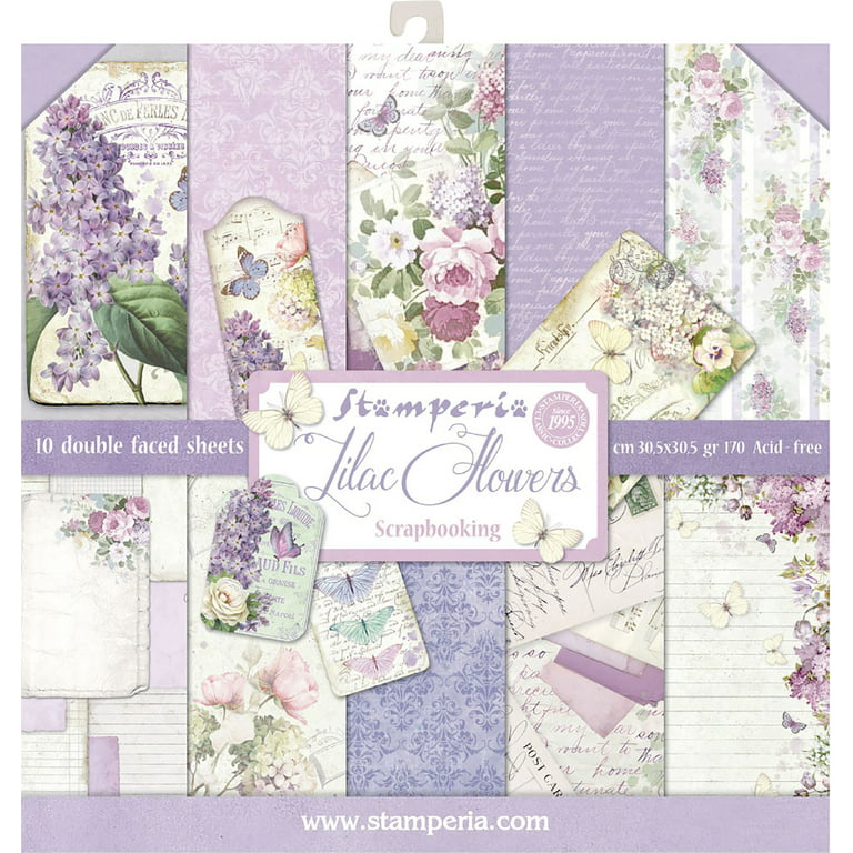 Stamperia Double-Sided Paper Pad 12x12 10/Pkg-Lilac, 10 Designs/1 Each