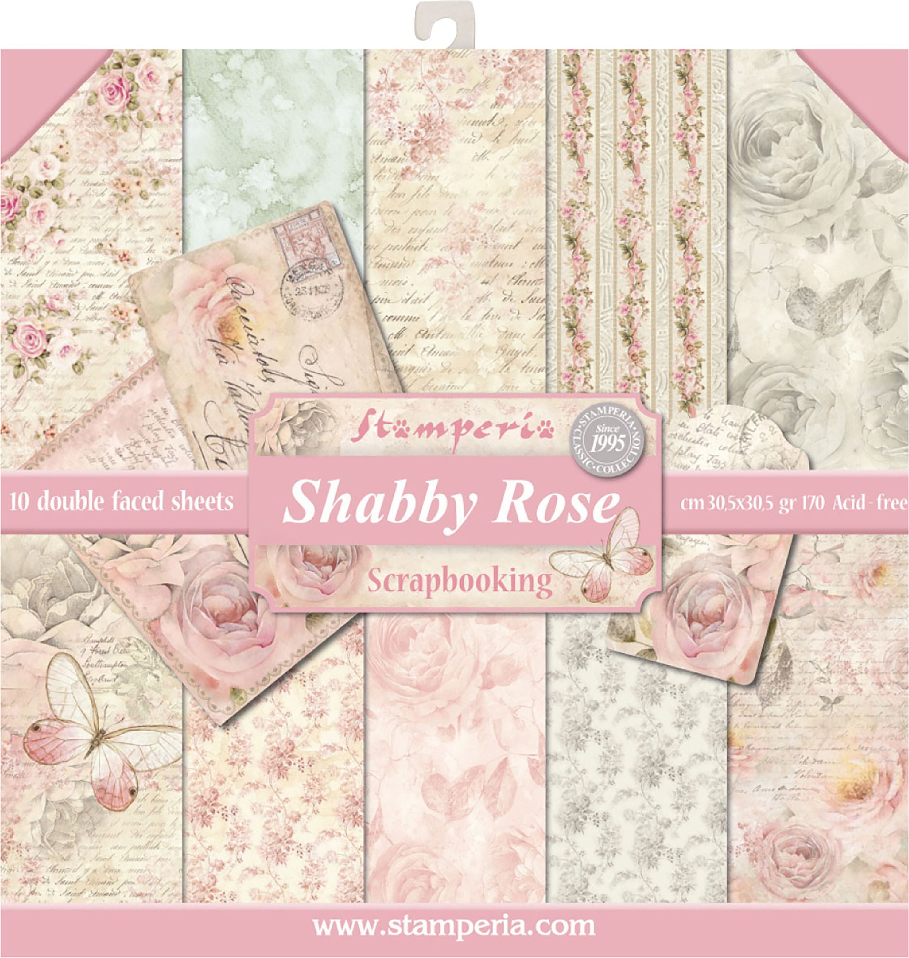 Stamperia Double-sided Paper Pad 12x12 10/pkg-roses, Lace & Wood
