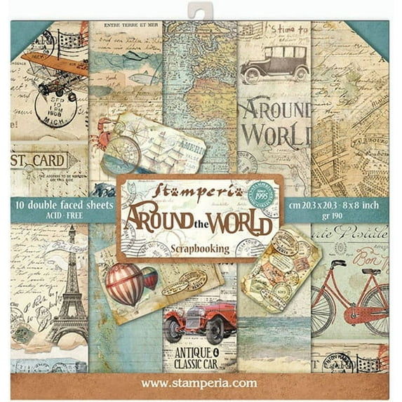 Stamperia Double-Sided Paper Pad 8"X8" 10/Pkg-Around The World