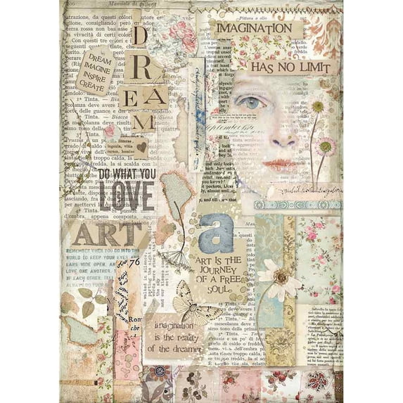 Stamperia Rice Paper Sheet A4-Love Art