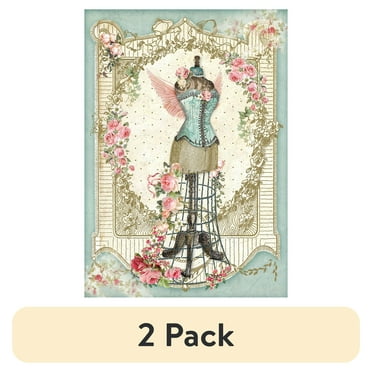 (2 pack) Stamperia Rice Paper Sheet A4-Mannequin W/Flowers