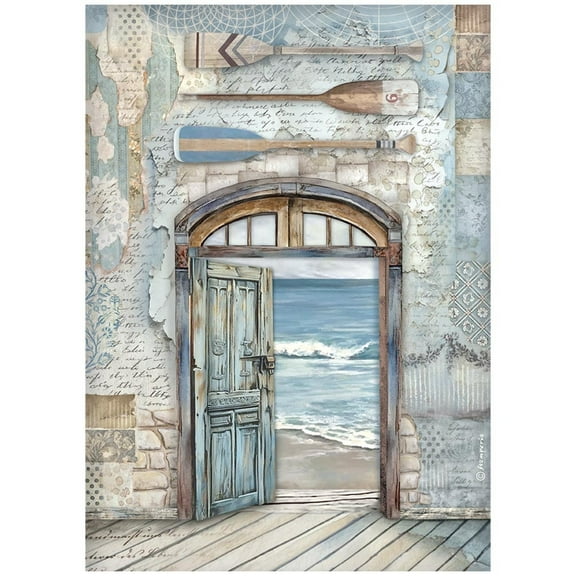 Stamperia Rice Paper Sheet A4-Silent Sea Door