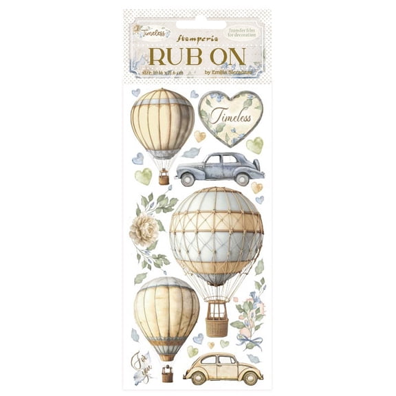 Stamperia Rub-On 4"X8.5"-Timeless Air Balloons