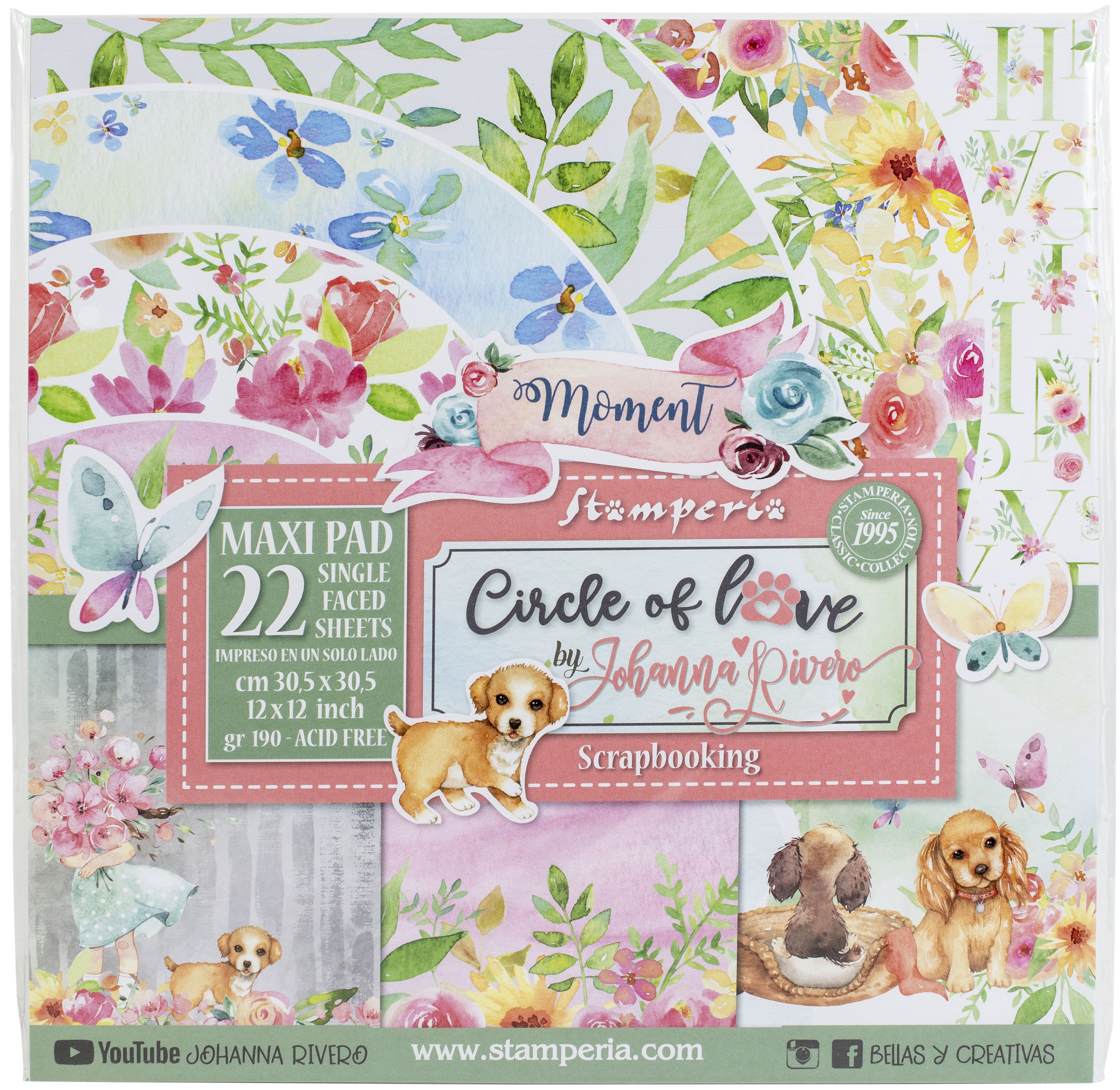 Stamperia Single-Sided Paper Pad 12"X12" 22/Pkg-Circle Of Love, 22 Designs/1 Each