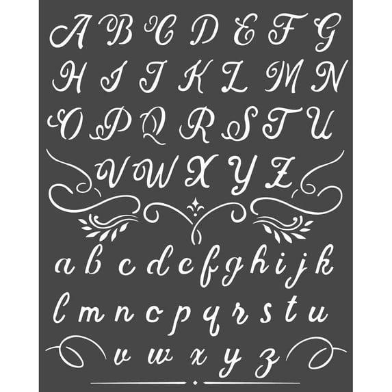 Stamperia Stencil 7.87"X9.84"-Alphabet, Calligraphy